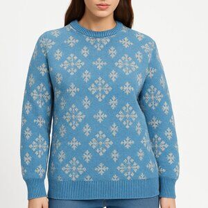 Pure Vermont vintage lambs wool blend knit sweater fair isle inspired size M